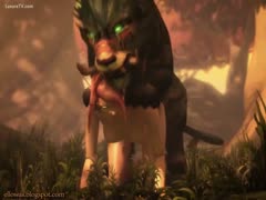 In the forest, 3D beast fucking elf girl doggy style